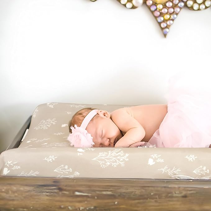 GRSSDER Stretch Ultra Soft Jersey Knit Changing Pad Cover Set 2 Pack, Change Table Pad Covers Fit 32"/34" x 16" Pads Safe and Snug, Pretty Pattern for Boys and Girls, Stylish Watercolor Rabbit Pattern