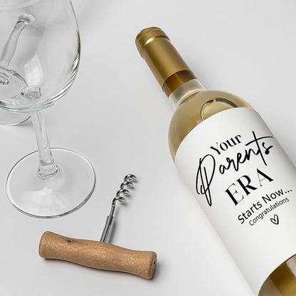 8 Pcs Parents Pregnancy Baby Announcement Wine Labels, Funny Pregnancy Baby Announcement Gifts for New Parents Wine Bottle Stickers Labels, Your Parents Era Starts Now Wine Labels