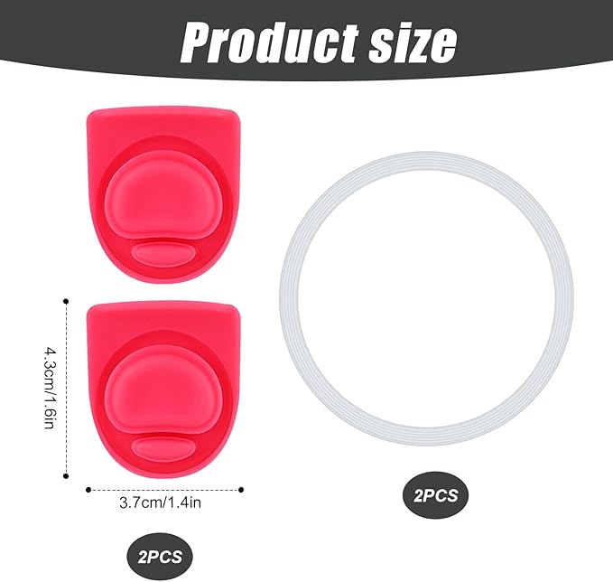 4pcs Bottle Seal Ring & Replacement Stopper for Owala FreeSip 19oz 24oz 32oz 40oz, Silicone O Ring Water Rubber Lid Parts, Cap Mouth Plug Gasket Accessories, BPA-Free (Carmine)