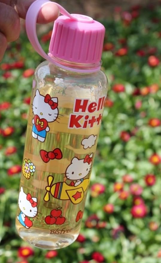 Hello Kitty 18oz (480ml) Water Bottles - 2 in One Pack - BIS & BPA Free - Aesthetic Bubble Wrap Packaging - For Indoor Outdoor Use - All Ages