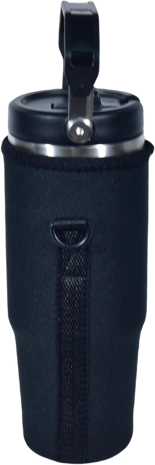 AF-WAN Neoprene Carrier Water Bottle Insulation Sleeve,Waterproof, Anti-Slip, Anti-Scratch Pouch with Shoulder Strap, Compatible With STANLEY IceFlow Stainless Steel Tumbler 30oz (Black)