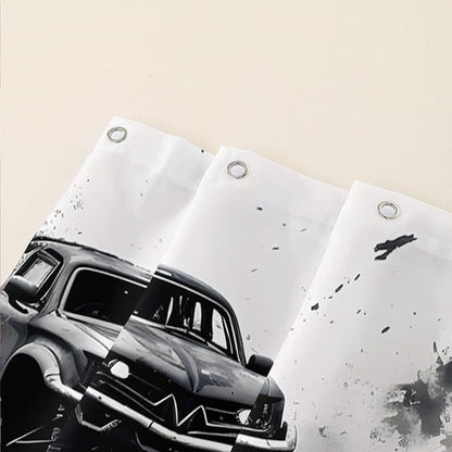 AILONEN Boys Monster Truck Shower Curtain for Bathroom, Watercolor Truck Bath Curtain,Cartoon Truck Shower Curtain for Kids Teen,Waterproof Curtain Bathroom 60" W*72" H Decor with 12 Plastic Hooks