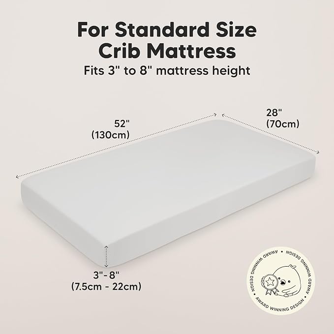 2-Pack Crib Sheets for Boys,Girls - Viscose Derived from Bamboo Fitted Crib Sheet, Organic Baby Crib Sheets, Crib Mattress Sheet,Toddler Bed Sheets,Baby Sheets for Crib Fitted Sheets(French Gray)