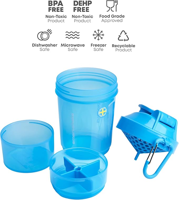 smartshake Smartshake Original 2GO, 20 oz Shaker Cup, Blue (Packaging May Vary)