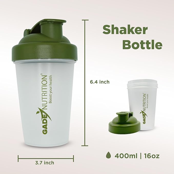 Shaker Bottle Blender - 16oz - 400ml | BPA free and phthalate-free | Pre Workout Protein Drink Cocktail Shaker Cup