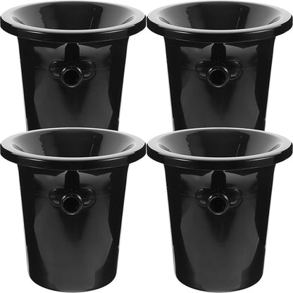 4Pcs Wine Spittoon Wine Dump Buckets Bucket Spit Wine Barrels Cold Wine Barrels Ice Bucket for Wine Whiskey Cocktails (Black)