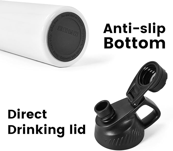 AGH 20 oz Sublimation Sports Water Bottle Blanks with Straw & Handle Lid Straight Tumblers Stainless Steel Metal Vacuum Insulated Flask for Glitter Vinyl, Sport Outdoor Travel 4pcs