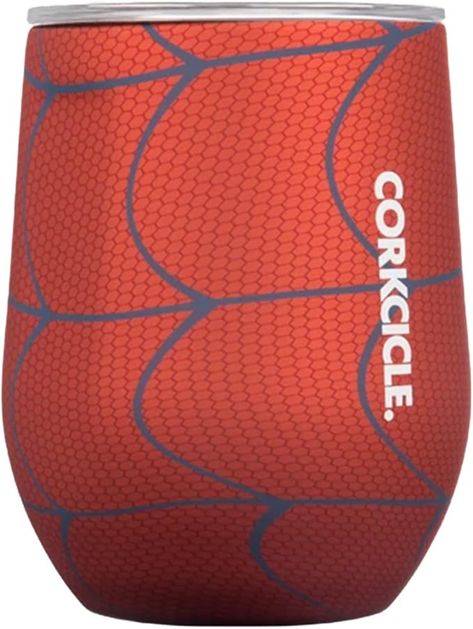 Corkcicle Spiderman Stemless Wine Glass Tumbler, Triple Insulated Stainless Steel, Easy Grip, Non-slip Bottom, Keeps Beverages Chilled for 9 Hours, 12 oz