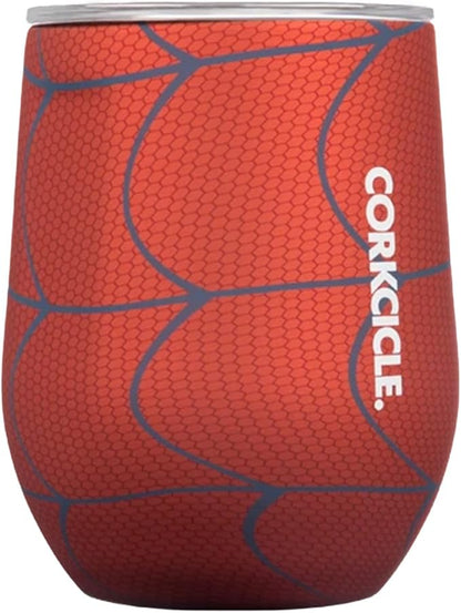 Corkcicle Spiderman Stemless Wine Glass Tumbler, Triple Insulated Stainless Steel, Easy Grip, Non-slip Bottom, Keeps Beverages Chilled for 9 Hours, 12 oz
