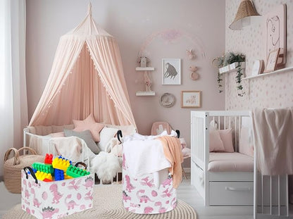 Pink Dinosaur Hamper,Kids Laundry Basket,Pink Storage Baskets for Boys and Girls Room Decor,Dinosaur Basket,Toy Organizer,Gift Hamper(Pink Dinosaur)