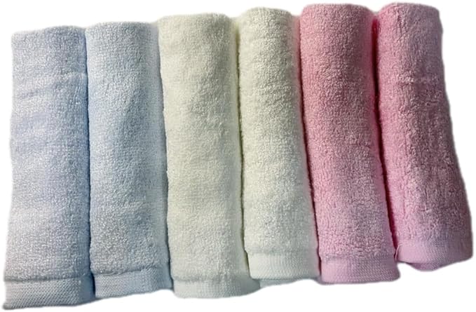6pcs Soft and Safe 100% Bamboo Washcloths for Baby Face, Natural and Gentle Baby Wash Cloths, 10 * 10 inch Multi-Purpose Bamboo Face Cloths Towel