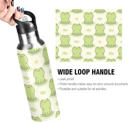 MNSRUU Insulated Water Bottle with Straw, Rainbow and Unicorns Stainless Steel Flasks for Sports Cycling Hiking School