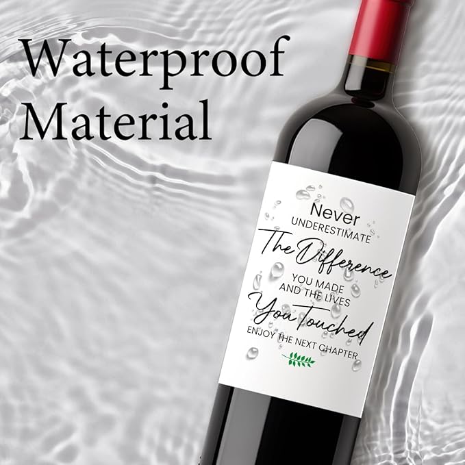 8 Pcs Going Leaving Moving Away Farewell Goodbye New Beginnings Retirement Party Decorations Gifts for Women Men Coworker Friends Never Underestimate The Difference You Made Wine Labels