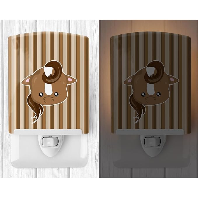 Caroline's Treasures BB6927CNL Horse Face Ceramic Night Light Compact, UL-Certified, Ideal for Bedroom, Bathroom, Nursery, Hallway, Kitchen, 6x4x3, Multicolor