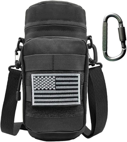 Outdoor Military Tactical Water Bottle Bag, Multi-Function Mount Water Bottle Bag for Camping Trip, with Adjustable Shoulder Strap, Large-Capacity Water Bottle Bag on Waist