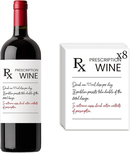 8 Pcs Pharmacist RX Wine Labels, Humor Pharmacist Retirement Appreciation Birthday Graduation Gifts for Women Men, Funny Pharmacy Technician Gift Wine Bottle Stickers Labels