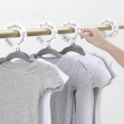 9pcs Closet Dividers Baby Clothes Organizers from Newborn to Toddler and,Applicable to Nursery Baby Clothes Size Age Dividers Fits 1.5" Rod