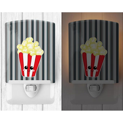 Caroline's Treasures BB7053CNL Popcorn Face Ceramic Night Light Compact, UL-Certified, Ideal for Bedroom, Bathroom, Nursery, Hallway, Kitchen, 6x4x3, Multicolor