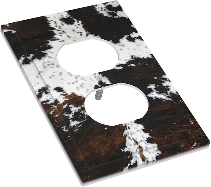 Western Farm Highland Cow 1 Gang Outlet Plate Covers Decorative Single Duplex Wall Plate Electrical Receptacle Light Switch Cover Art Faceplate Switchplate for Farmhouse Bedroom Living Room Decor