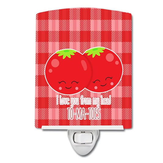 Caroline's Treasures BB9131CNL I Love You from My Head to-ma-Toes Ceramic Night Light Compact, UL-Certified, Ideal for Bedroom, Bathroom, Nursery, Hallway, Kitchen, 6x4x3, Multicolor