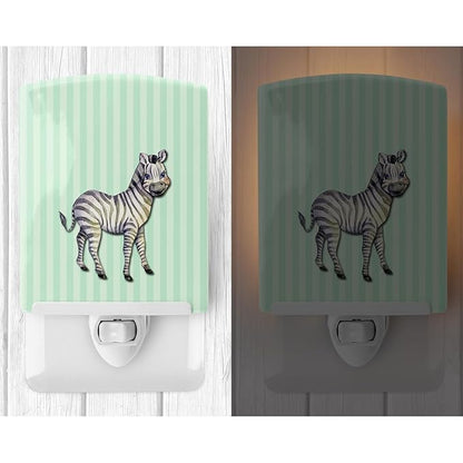 Caroline's Treasures BB7143CNL Zebra Ceramic Night Light Compact, UL-Certified, Ideal for Bedroom, Bathroom, Nursery, Hallway, Kitchen, 6x4x3, Multicolor