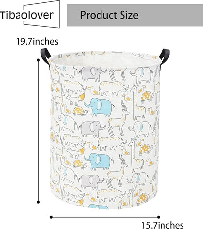 Animal Baby Laundry Basket Baby Hamper Kids Toy Storage Bin for Boys Room Decor Baby Nursery Hamper Gift Baskets for Bedroom Bathroom(Animal)