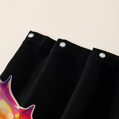 AILONEN Mushroom Shower Curtain,Oil Painting Mushroom Bath Curtain,Cartoon Mushroom Magic Fungus Print Black Waterproof Shower Curtain with 12 Plastic Hooks, 48" W x 72" H