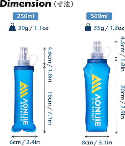 TRIWONDER Soft Flask Collapsible Water Bottles Hydration Bladder BPA-Free Foldable Water Flask for Hydration Pack - Ideal for Hiking Running Cycling Climbing Travel