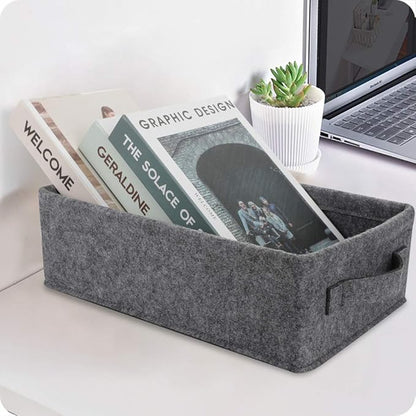 Small Storage Basket Modern Storage Baskets Felt Collapsible Baskets Storage Bins for Cellphone Earphone Chargers Cables Make Up Hair Supplies Fabric Drawers Storage Baskets Cute Storage Baskets
