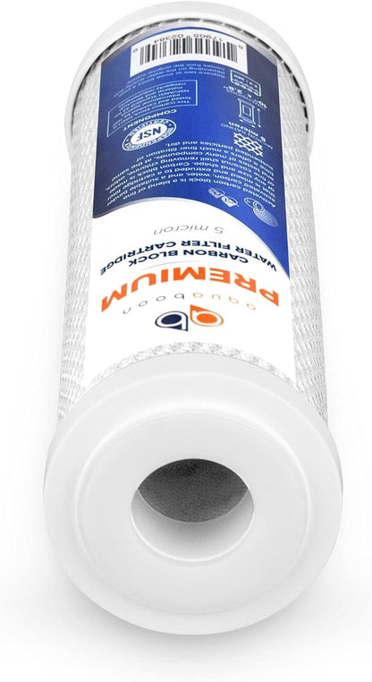 Aquaboon 5 Micron Water Filter 10 x 2.5 - Premium Carbon Block Water Filter - Carbon Water Filter Cartridges - Whole House Water Filter Cartridge Replacement Compatible with FXWTC, WFPFC8002, 1 Pack