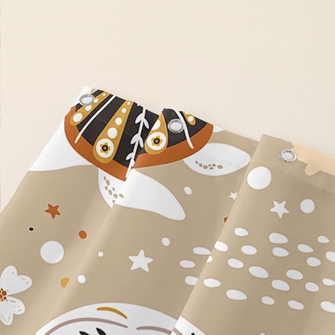 AILONEN Mermaid Shower Curtain,Octopus Whale Retro Mermaid Bath Curtain,Ocean Beach Polyester Waterproof for Bathroom,72" W*72" H with 12 Plastic Hooks