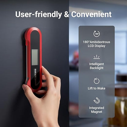 Professional Meat Thermometer Digital, 3X Faster (0.5sec) Instant Read with High Accuracy(±0.5°F), IP67 Waterproof & Backlit for Grill, BBQ, Oven, Smoker, Kitchen, Certified by NSF & NIST