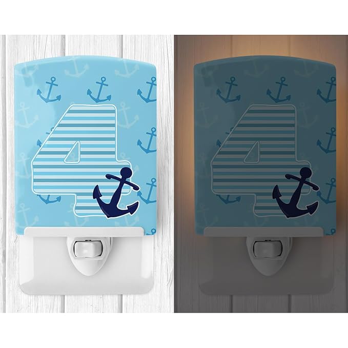 Caroline's Treasures BB8875CNL Nautical Month 4 Ceramic Night Light Compact, UL-Certified, Ideal for Bedroom, Bathroom, Nursery, Hallway, Kitchen, 6x4x3, Multicolor