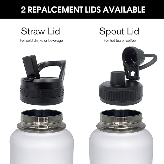 8pack 40 oz Insulated Water Bottle With Straw, Stainless Steel Sports Water Cup Flask with 2 Lids, Wide Mouth Travel Thermal Mug,Combining Colors