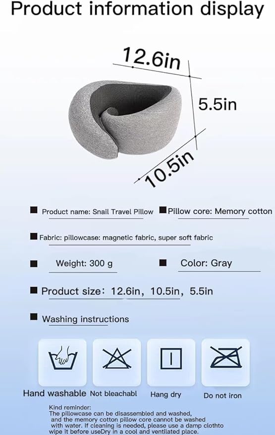 2024 New Neck Pillow,Travel Neck Pillow, Memory Foam Airplane Travel Pillow, 360 Degree Comfort and Breathability, Washable Modal Cover,Stowable U-Shaped Pillow,Suitable for Offices and Cars(Grey)