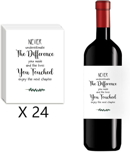 24 Pcs Farewell Gifts for Coworkers Wine Labels Goodbye Gifts for Friends Going Away Gifts for Employee Wine Bottle Stickers Enjoy the Next Chapter Wine Labels for Bottles