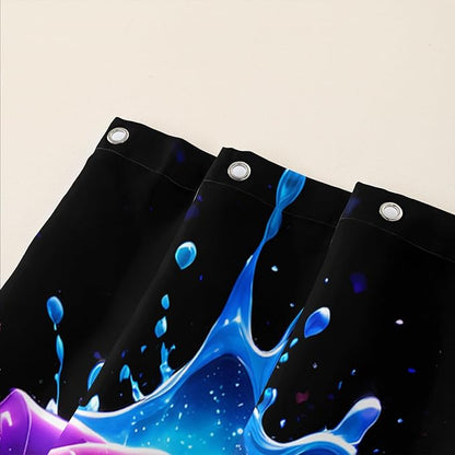 AILONEN Purple Rose Flower Shower Curtain for Bathroom,Splash-Ink Rose Bath Curtain for Kids Girls Women,Romantic Minimalism Curtain Waterproof with 12 Plastic Hooks, 60" W*72" H