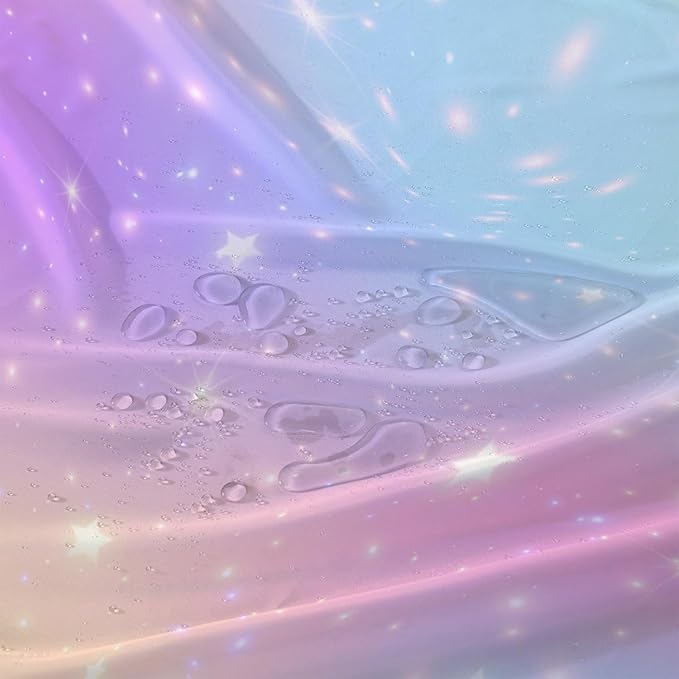 AILONEN Sparkling Stars Shower Curtain, Rainbow Shining Stars Cloth Bath Curtain Set for Girls Teens Kids Rainbow Lover,Fantasy Gradient Shower Curtain Liner,48" W*72" H
