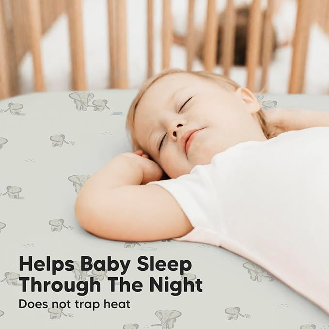 2-Pack Crib Sheets for Boys,Girls - Viscose Derived from Bamboo Fitted Crib Sheet, Organic Baby Crib Sheets, Crib Mattress Sheet,Toddler Bed Sheets,Baby Sheets for Crib Fitted Sheets(Elly)