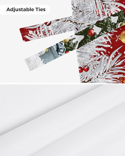 Christmas Gnome Blackout Tie Up Valance Curtains for Kitchen Windows Winter Merry Christmas Tree Balls Window Toppers Balloon Shades for Living Room/Bathroom/Bedroom,1 Panel, 42" X 12", Red