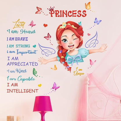 Lovely Girl Magic Adventure Wall Stickers Pink Butterfly Inspirational Quote Wall Decals for Baby Toddler Room Decorations Nursery Playroom Bedroom