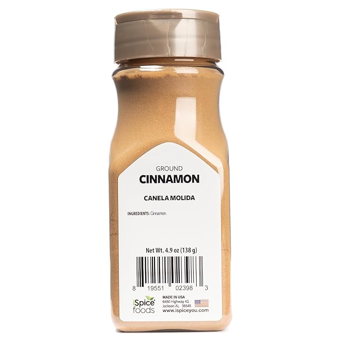 iSpice PREMIUM GROUND CINNAMON | Pure and Fresh | Essential Kitchen Spice | CANELA MOLIDA | DELICIOUS- Free of ANY Artificial Colors 4.9oz (138g)