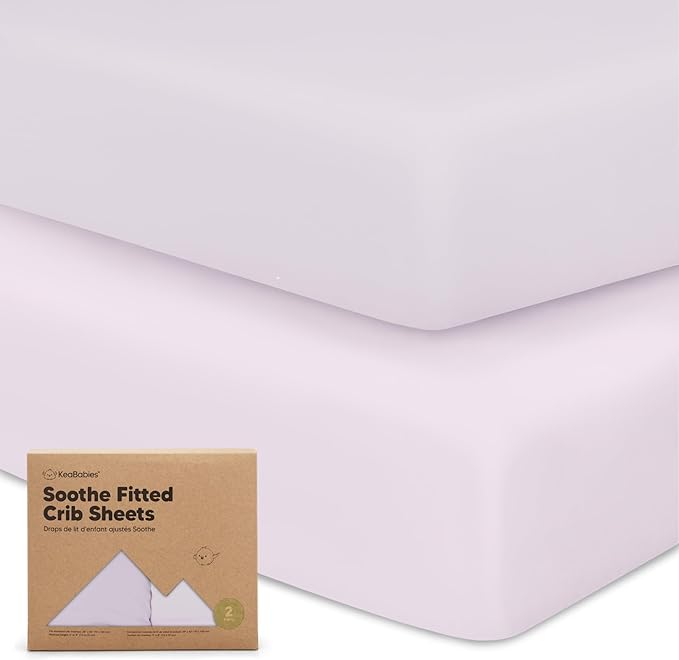 2-Pack Organic Crib Sheets for Boys, Girls - Jersey Fitted Crib Sheet, Baby Crib Sheets Neutral, Crib Mattress Sheet, Cotton Crib Sheets, Breathable Crib Sheet, Baby Mattress Sheets (Thistle)