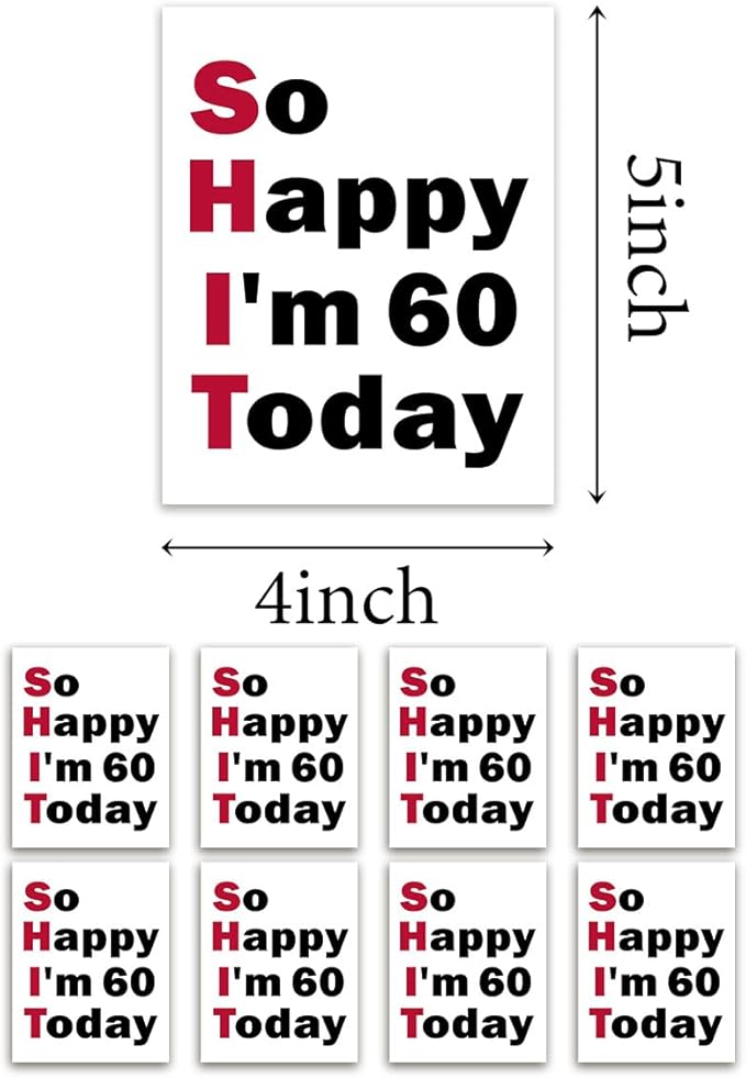 8 Pcs 60th Birthday Gifts for Women Men Wine Labels, 60 Year Old Birthday Gifts for Women Men Wine Bottle Labels, Happy 60th Birthday Party Decorations Gifts for Women Men Wine Bottle Stickers