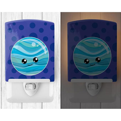 Caroline's Treasures BB9043CNL Planets Pluto Ceramic Night Light Compact, UL-Certified, Ideal for Bedroom, Bathroom, Nursery, Hallway, Kitchen, 6x4x3, Multicolor
