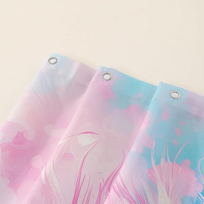 AILONEN Peacock Shower Curtain for Bathroom, Pink and Blue Peacock Feather Print Shower Curtain,Fashion Tie Dye Bath Curtain for Girls Women Waterproof 60" W*72" H