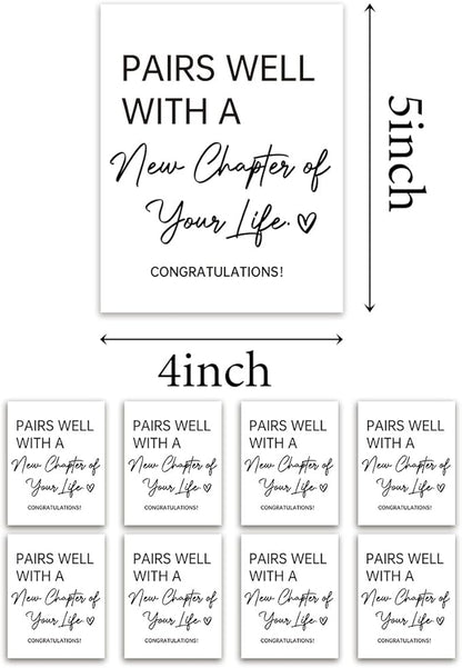 8 Pcs Going Leaving Moving Away Farewell New Beginnings Engagement Retirement Party Decorations Gifts for Women Men Coworker Friends Pairs Well with New Chapter of Your Life Wine Labels