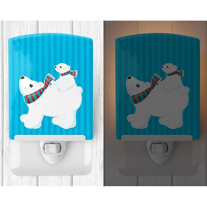Caroline's Treasures BB8982CNL Polar Bears #6 Ceramic Night Light Compact, UL-Certified, Ideal for Bedroom, Bathroom, Nursery, Hallway, Kitchen, 6x4x3, Multicolor