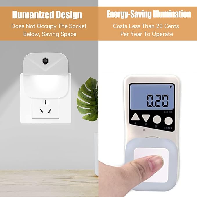 Night Light 4 Pack Plug Into Wall Intelligent Dusk to Dawn Sensor Activated for Hallways, Kids Room, Kitchen