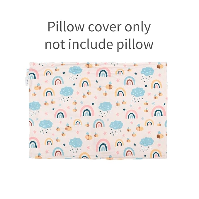 ALVABABY Toddler Pillowcases Fits 13 x 18,12x 16 Kids Pillow, 2 Pack Stretchy Soft Baby Pillow Cover Envelope Kids Pillowcases for Boys Girls Rainbow 2TPE04